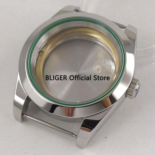Polished 40mm Sapphire Stainless Steel Automatic Watch Case Fit For ETA 2836 MIYOTA 8215 8205 Automatic Movement C53A