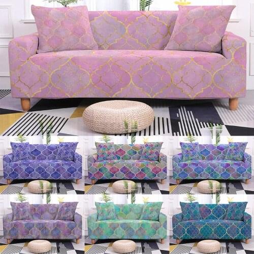 Colorful Ripple Effect Pattern Elastic Sofa Cover Stretch Slipcovers for Living Room Pets Sectional All-inclusive Couch Cover