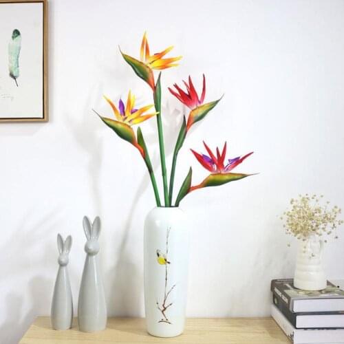 Romantic Artificial Flower Bird Of Paradise Fake Plant Silk Strelitzia Reginae Home Office Desktop Garden Balcony Decor
