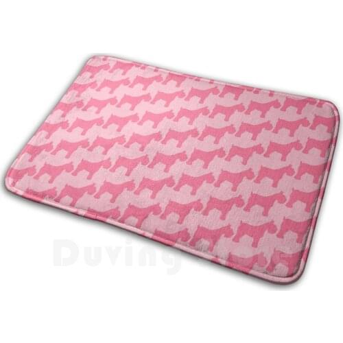 Pink Schnauzers Carpet Mat Rug Cushion Soft Non - Slip Schnauzer Schnauzers Terrier Terriers Dog Dogs Breed German Giant