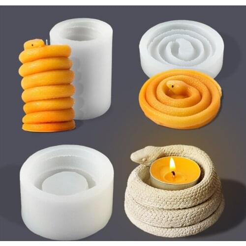 Crystal Epoxy Resin Mold Snake Coiling Design Candlestick Silicone Mould Handmade Home Decorative DIY Crafts Casting Tool X4YA