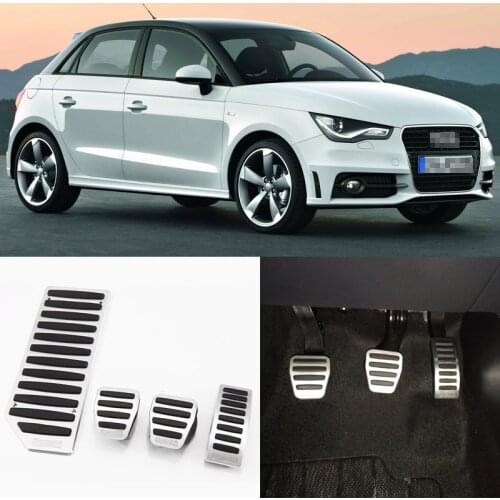Savanini Brand New 4pcs Aluminium Non Slip Foot Rest Fuel Gas Brake Pedal Cover For Audi A1 2012-2016 MT