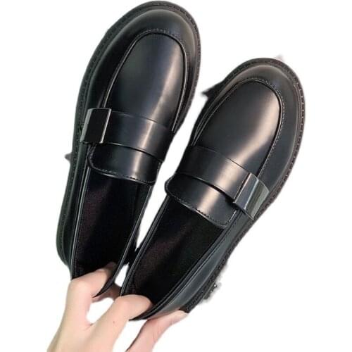 Black Soft Sister Small Leather Shoes Female Flat Shoes 2021 Spring and Summer Students New Retro Japanese Jk Uniform Shoes