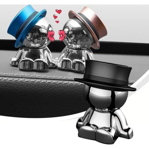 Universal magnetic car assembly doll shape battery holder 360 degree rotatable mens mobile phone holder