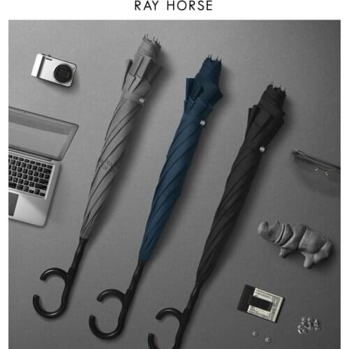 Ray Horse Inverted Umbrella Rainproof Windproof Men Women 8K Car Outdoor Travel Family Outdoor Long Umbrella Parasol Umbrella