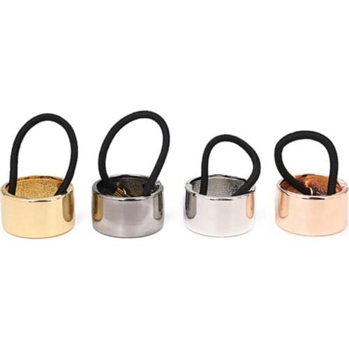 1 Pc Chic Hair Clip Woman Girls Metal Elastic Ponytail Holder Hair Cuff Wrap Tie Band Ring Rope Pink Black Gold Silver Hair Rope