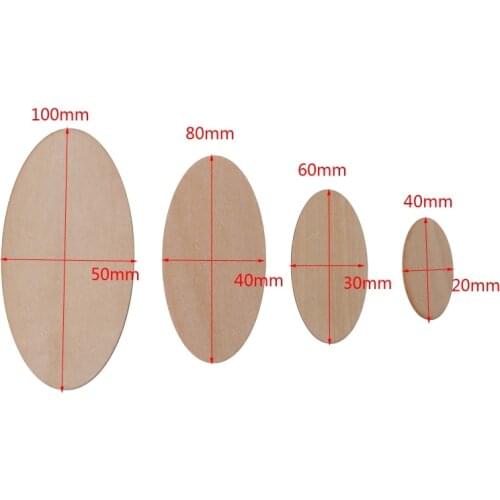 2021 New 10/20/30pcs Oval Wooden Slices Chips Unfinished Cutout Name Tags DIY Scrapbook