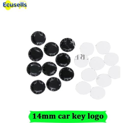 10pcs/50pcs 14mm Resin Epoxy Crystal Replacement Logo for KD/VVDI Folding Flip Remote Car Key Shell Sticker(Silica Gel)