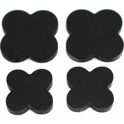10pcs 8 10 12 14 16 18mm White Black Green Red Natural Stone Clovers Cabochons Cameo Flat For Jewelry DIY Necklace Accessories