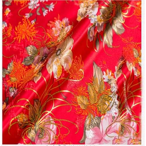 100*75cm Red Peonies style Metallic Jacquard Brocade Fabric,3D jacquard fabric, yarn dyed fabric for Womens Coat Dress Skirt