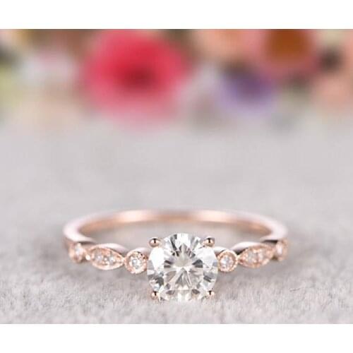 100% Natural Diamond Rose Rings for Women 925 Silver Wedding Bands Luxury Fine Fashion Jewelry Couple Wedding Joyeria Fina Gift