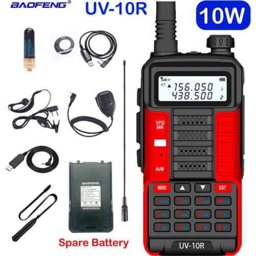 Send from Europe 2020 Professional Walkie Talkie Baofeng UV-10R High Power 10W 5800mAh Dual Band Two Way CB Ham Radio BF UV-10R