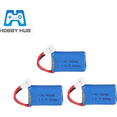 3pcs Lipo Battery 752025P For Syma X4 X11 X13 RC drone spare parts 3.7V 200mAh Drone Rechargeable Li-polymer Battery