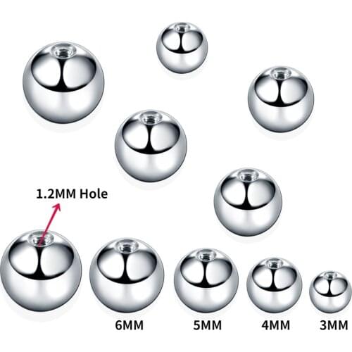 5pcs/pack 304 Steel Earring Studs Balls Nipple Piercings Nose Ring Eyebrow Piercing Screw Balls Replacement Fitting Rings Ball