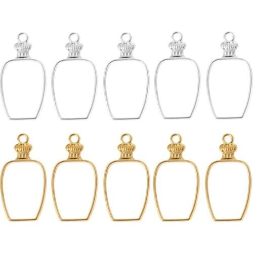 5Pcs Water Bottle Metal UV Frame Pendants Open Bezel Setting UV Resin Jewelry
