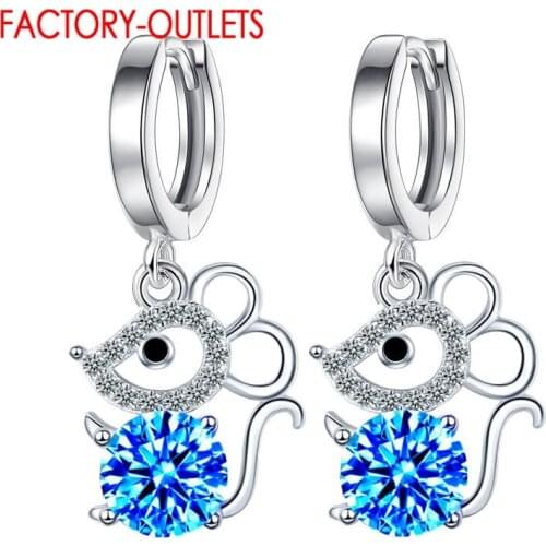 Classic Charm Little Mouse Pattern Collection Hoop Earrings Real 925 Sterling Silver Fashion Tiny Earrings For Women Jewelry