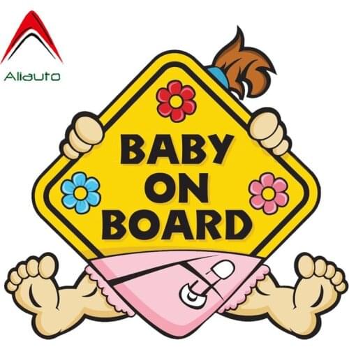 Aliauto BABY ON BOARD Car Sticker Girl Warning Mark Car Styling Reflective Decal for Audi A1 A3 A4 A5 A6 A7 Q3 Q5 Q7,11CM*10CM