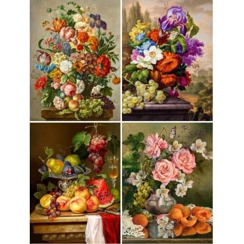EverShine Diamond Mosaic Full Display Flowers Diamond Painting Full Square/round Fruit Diamond Embroidery Picture Of Rhinestones