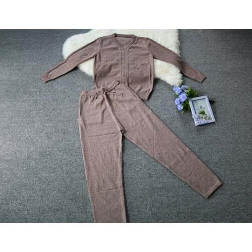 Amolapha Women Sweater Long Pants Loose Clothing Suits Diamonds Long Sleeve Sweater Tops Trousers Sets for Elegant Woman