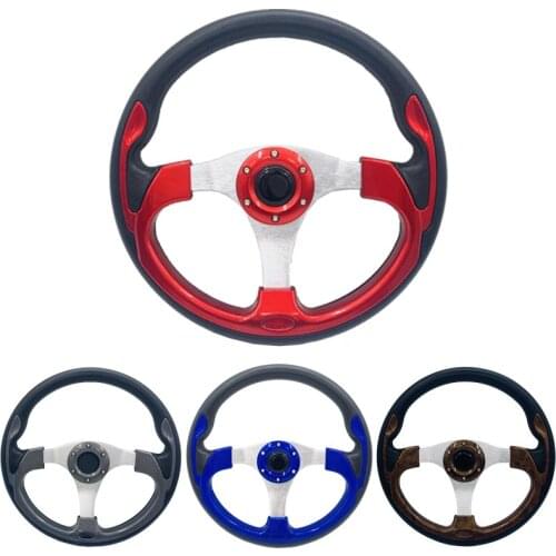 320MM Car Racing Steering Wheel Pu Leather Auto Aluminum Sports Drifting Steering Wheel with Horn Button