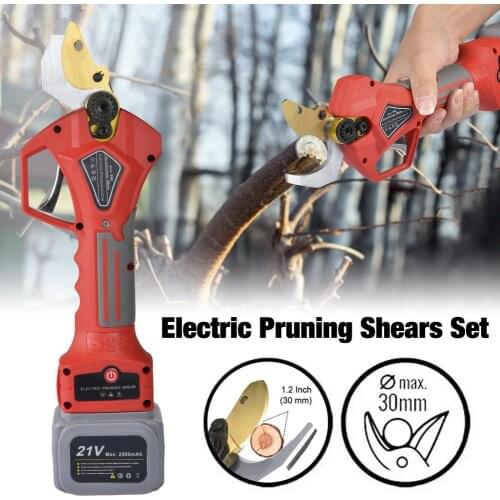 Cordless Electric Pruning Shears Secateur Pruner Tree Bonsai Cutter Lithium-Ion Branches Scissor Garden Power Tool Set