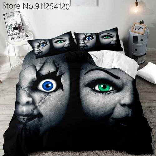 Childs Play Duvet Cover Set Chucky Bedding Sets 2/3 Piece Horror Movie Bed Quilt Cover Single Double Queen King Size Bed Sets