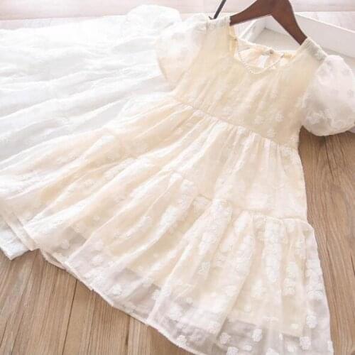 Girls pearl collar lace princess dress children dress wholesale kids dress for girl