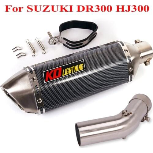 For SUZUKI DR300 HJ300 Motorcycle Exhaust System Muffler Tip Silencer DB Killer Connector Link Tube