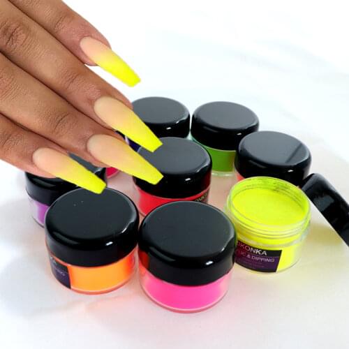 9 Bottles Acrylic Powder Rainbow Color Pigment Dust Accessories For Professional Engraving 3D Nail Decorations