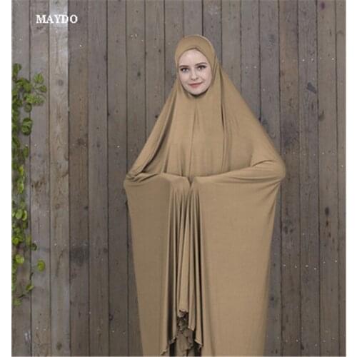 2PCS Women Prayer Clothes Set Muslim Abaya Jilbab Long Dress Arab Hijab Scarf Islamic Ramadan Overhead Full Cover Middle East