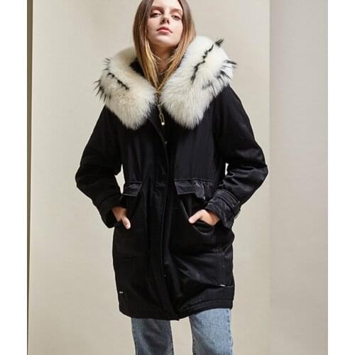 AYUNSUE Fashion Womens Down Jacket Fox Fur Collar Hooded Winter Coat Female White Duck Down Woman Parkas High Quality Casaco