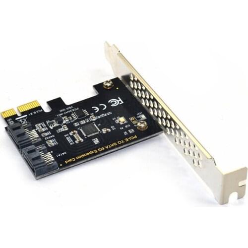HOT-Controller Card 2-port PCIe to SATA Controller Expansion Card Built-in Adapter Converter Motherboard Adapter Boards Mining