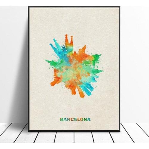 Abstract Barcelona Canvas Print Wall Art Poster Picture Modern Bedroom Living Room Decoration No Frame