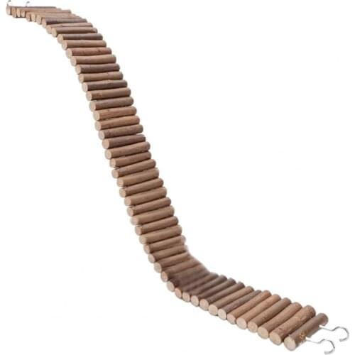 Natural Wood Eco-friendly Bird Climbing Ladder Toy Creative Parrot Ladder Toy Easy Installation for Gerbils