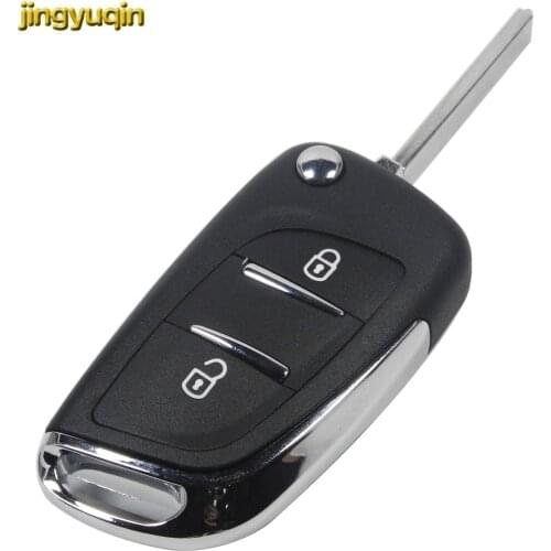 Jingyuqin Remote Car Key Fob Shell Modified For Citroen C2 C3 C4 C5 C6 Peugeot 207 307 407 607 807 VA2/HCA CE0536 2/3 Button