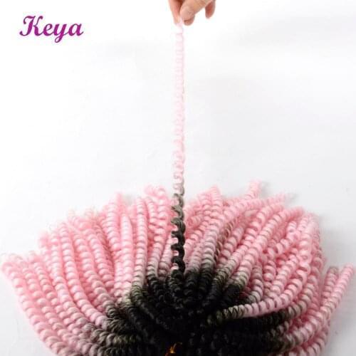 Ombre Spring Twist Hair 10 Inch Fluffy Crochet Braids Synthetic Hair Extensions Braids Kinky Curly Twists 110g/pack