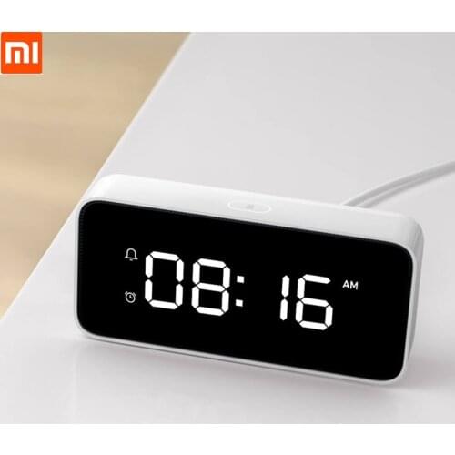 Original Xiaomi Mijia Xiaoai Smart Alarm Clock Voice Broadcast Clock ABS Table Dersktop Clocks Automatic Time Calibration Mi App