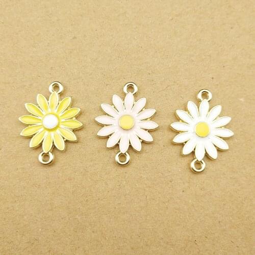 10pcs 16x22mm enamel flower charm for jewelry making fashion earring pendant bracelet necklace charms