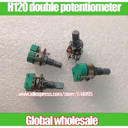 10pcs Axle half soundwell H120 double with switch potentiometer / A50K A10K 15MM adjust volume potentiometer