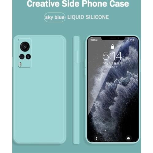 Straight Edge Style Soft Handfeeling Gel Silicone Shockproof Phone Case for Vivo X60 Dustproof Back Cover