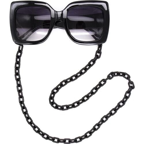 70cm Retro Bright Acrylic Sunglasses Chain Straps Lanyards Transparent Black Reading Glasses Hanging Neck Glasses Chain