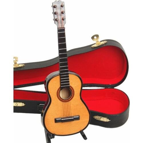 Handmade Mini Guitar Musical Instrument Model Wooden Birthday Gift With Guitar Racker Musical Instrument Decoration Gift