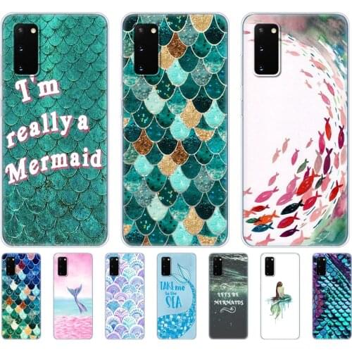 Silicon Case For samsung galaxy S20 PLUS Ultra S10 lite Phone Cover For samsung note 10 plus lite Case Mermaid fish