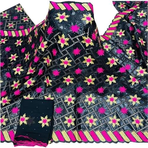 SJ Lace 2021 New arrival African Bazin riche Fabric with Stones Embroidery French Basin Riche Nigerian Material h3-25