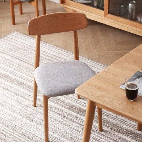 Nordic Solid Wood Backrest Dining Chairs Kitchen Bedroom Restaurant Armchair Modern Minimalist Balcony Hotel Coffee Chair