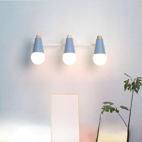 Modern Bathroom Mirror Front Lamp Rotating light Head Wall Lamp Dressing Table Makeup Lamp Bedside Study Room Lamp for Home