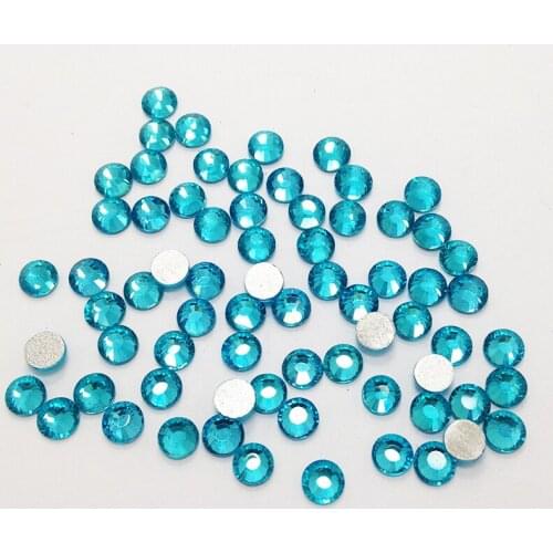 SS3 to SS30 Aquamarine Flat back Rhinestones for Nail Art,Non Hotfix Glue on Rhinestones