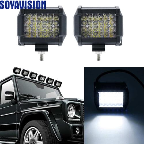 LED Work Day Light Driving Fog Lamp 4 inch 72W Bar Road Headlight Lighting for Car Truck Jeep UTV ATV SUV Boat Marine Motorcycle