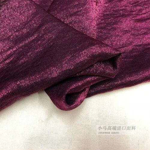 Linen polyester mixed silk like satin fabric dress cloth wedding dress fabric evening dress fabric wrinkle fabric