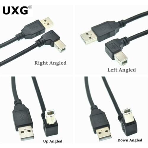 USB Cable High Speed 2.0 A To B Male 90 Degree Right Angle Cable for Canon Brother Samsung Hp Epson Printer Cord 5feet 1.5m